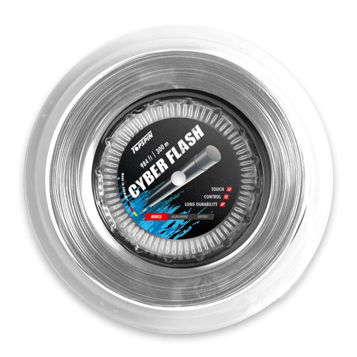 Topspin Tennissaite Cyber Flash (Haltbarkeit+Power) silber 300m Rolle